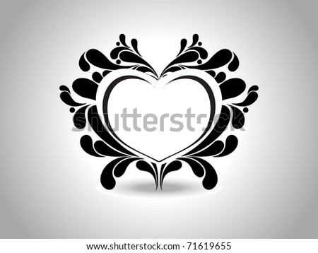  grey background with isolated black creative design heart tattoo