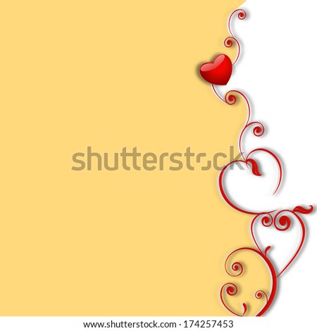 Happy Valentines Day celebration greeting card design with beautiful floral design on yellow and white background, can be use as flyer, banner or poster.