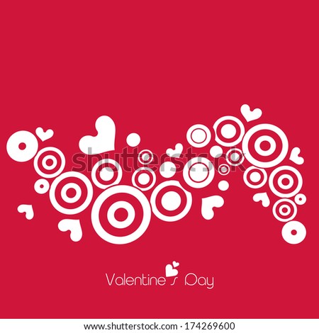 Happy Valentines Day celebration greeting card with beautiful abstract design on red background.