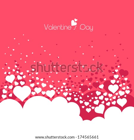 Beautiful Happy Valentines Day celebration concept with beautiful greeting card design in pink and white background.