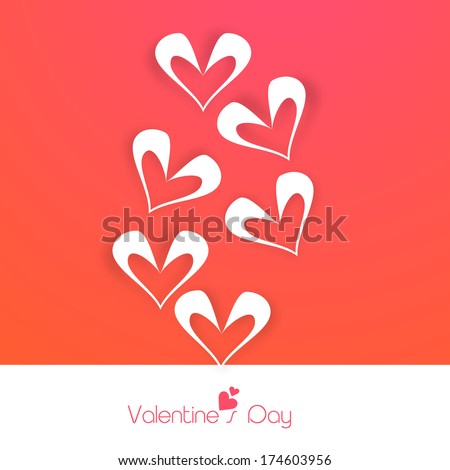 Happy Valentines Day celebration greeting card design with beautiful heart shapes on red and white background, can be use as flyer, banner or poster.