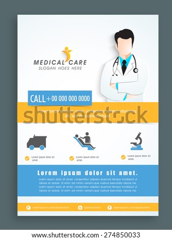 Stylish template, banner or flyer design for Health and Medical.