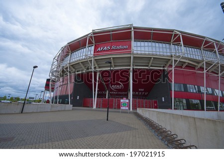 ALKMAAR, NETHERLANDS - CIRCA MAY 2014: Official playground (stadium) of Alkmaar football club