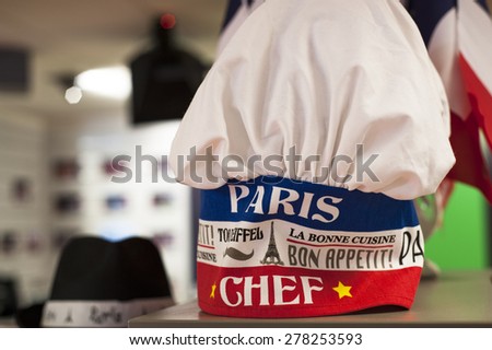 PARIS,FRANCE-CIRCA APRIL 2015: Paris chef cap