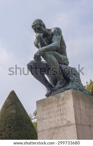 PARIS,FRANCE- CIRCA APRIL 2015: Le Penseur (the Thinker) by Rodin