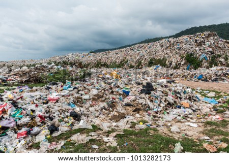 The huge waste pile extends into the garbage mountain .It has main component is plastic.That is product from the petrochemical industry.Plastic is a necessary and cheap packaging for food.