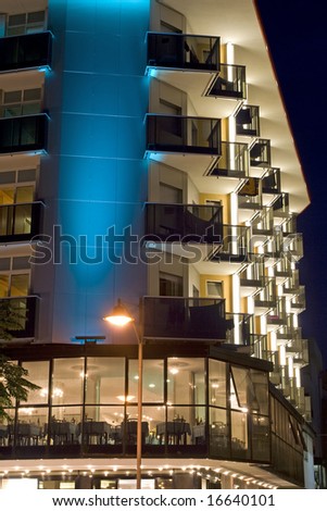 Lighted building