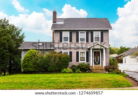 Traditional American House in New Jersey, USA. Beautiful old style American house.