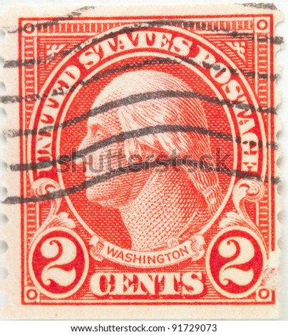 UNITED STATES - CIRCA 1922-1928 : A stamp printed in United States. Displays the profile of George Washington. United States - circa 1922-1928