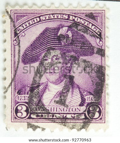 UNITED STATES - CIRCA 1931 : A stamp printed in United States. Displays a portrait of George Washington. United States - circa 1931