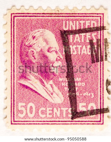UNITED STATES - CIRCA 1938 : A stamp printed in United States. Displays William Howard Taft. United States - circa 1938