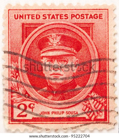 UNITED STATES - CIRCA 1939: A stamp printed in United States. Displays John Philip Sousa. United States - circa 1939