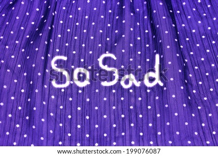 so sad, purple background