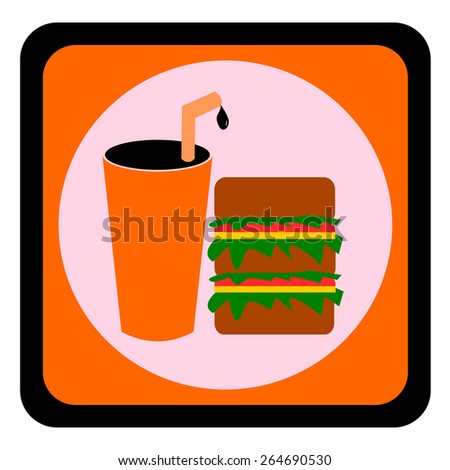 Hamburger and cola, Food and drink symbol vector