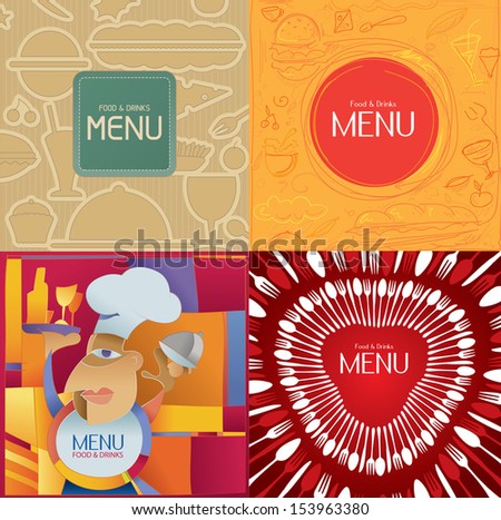 Restaurant Menu, Chef, Food and Drink, Abstract Vector Art