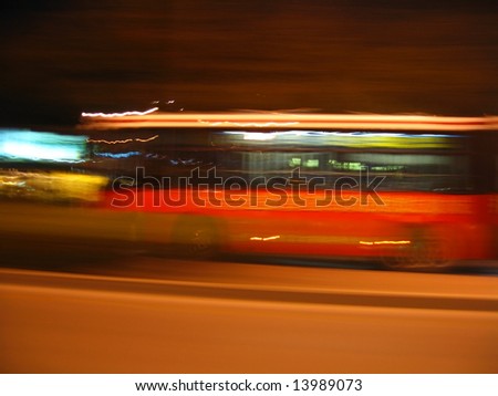 Running Bus At Night