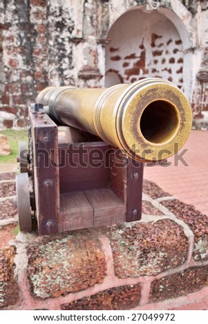 Old Brass Cannon Gun
