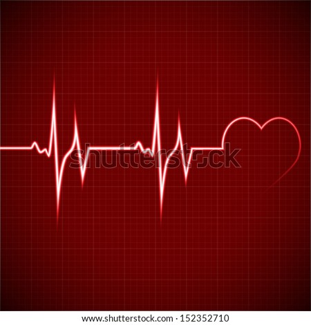 Vector Illustration Heart Rhythm Ekg - 152352710 : Shutterstock