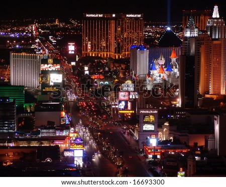 picture of the las vegas strip hotels. stock photo : LAS VEGAS