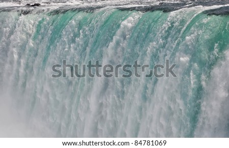 Niagara Falls Close Up of millions of gallons of foaming water. Ontario, Canada