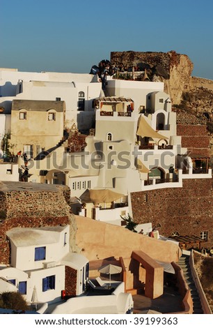 Typical Greek architecture, Oia Village, Santorini, Greece