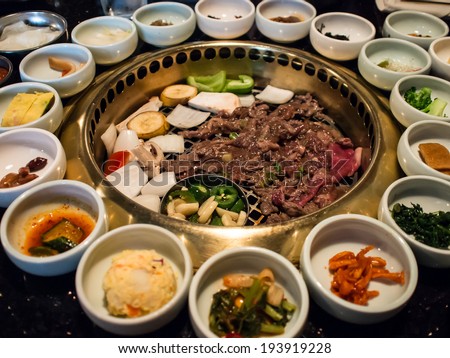 Korean BBQ with full side dishes