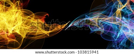 Abstract flame and cold background