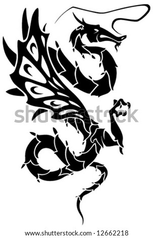 stock vector Tattoo dragon