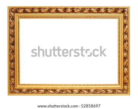 picture frame. stock photo : Golden art frame