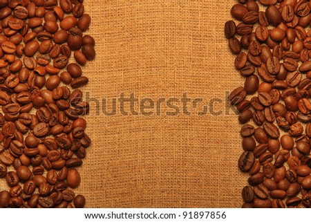 Coffee grains background with copy space