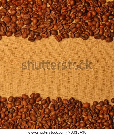 Coffee grains background with copy space