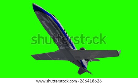 Luxury Corporate Jet - air to air - close up - green screen