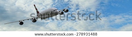 Modern Passenger airplane in flight