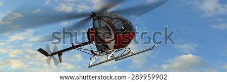 Light Helicopter fly in the sky