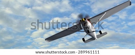 most popular light aircraft ever built with overhead wing and single propeller in fly