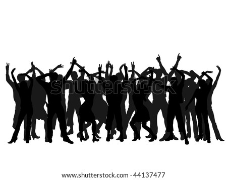 silhouettes of people dancing. stock vector : dancing people