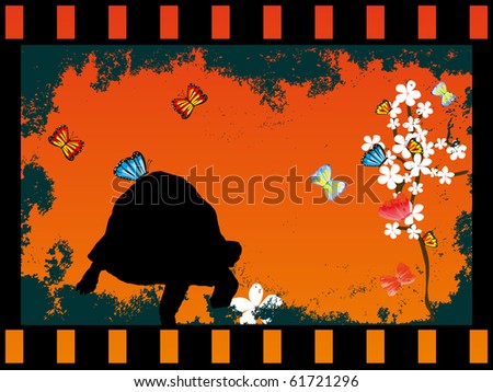 turtle silhouette cartoon