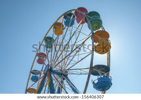 Colorful Ferris Wheel at a Carnival