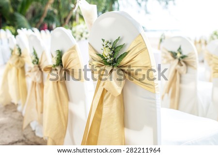 Wedding chairs on the beach at phuket thailand