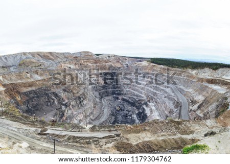 Opencast Mining Quarry for the Extraction of Ironstone Magnetite Ores. Located in Olenegorsk in Nothern Russia