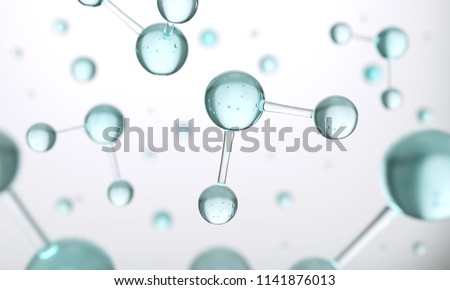Hydrogen molecule or atom, Abstract structure for Science or medical background, 3d illustration.