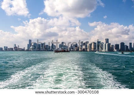 MIAMI, UNITED STATES - CIRCA NOVEMBER 2014: Miami downtown coast, on November 2014, in Miami, United States.