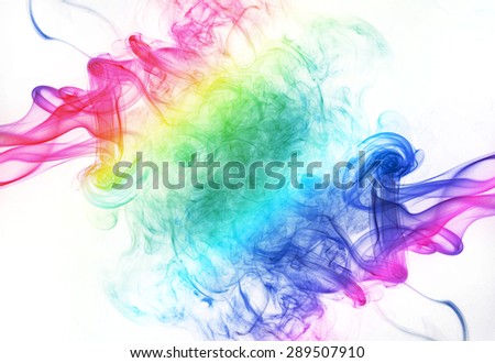 smoke color background,  colorful smoke on white