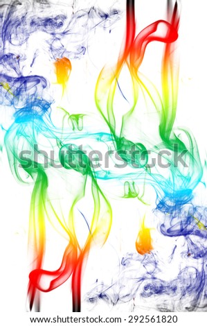 Abstract colorful smoke on white background, smoke background,colorful ink background