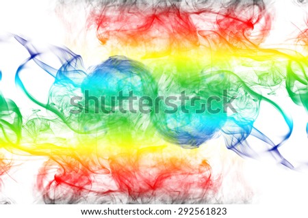 Abstract colorful smoke on white background, smoke background,colorful ink background