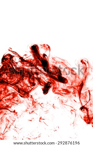 Abstract red smoke on white background, red background,red ink background