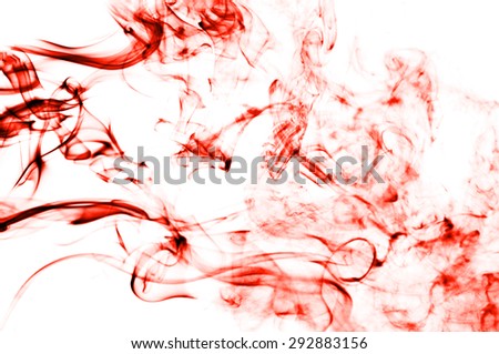Abstract red smoke on white background, red background,red ink background