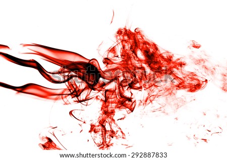 Abstract red smoke on white background, red background,red ink background, red fire