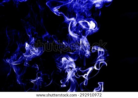Abstract blue smoke on black background, blue background,blue ink background