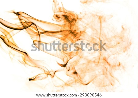 Abstract brown smoke on white background, brown background,brown ink background